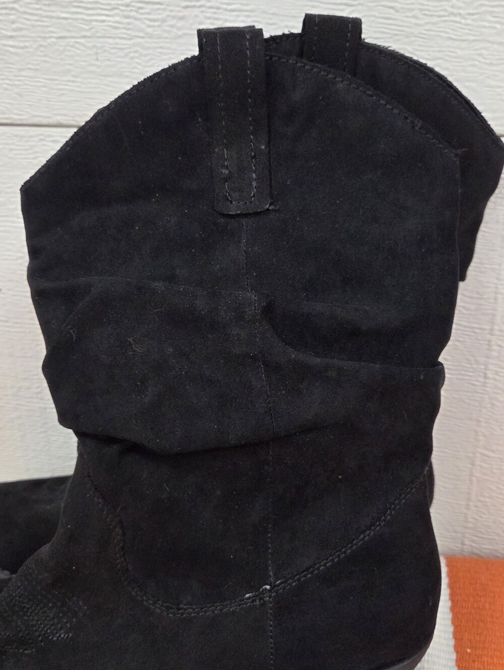 Style & Co 9 Black Suede Slouch Western Ankle Boots - Women - Picture 4 of 10